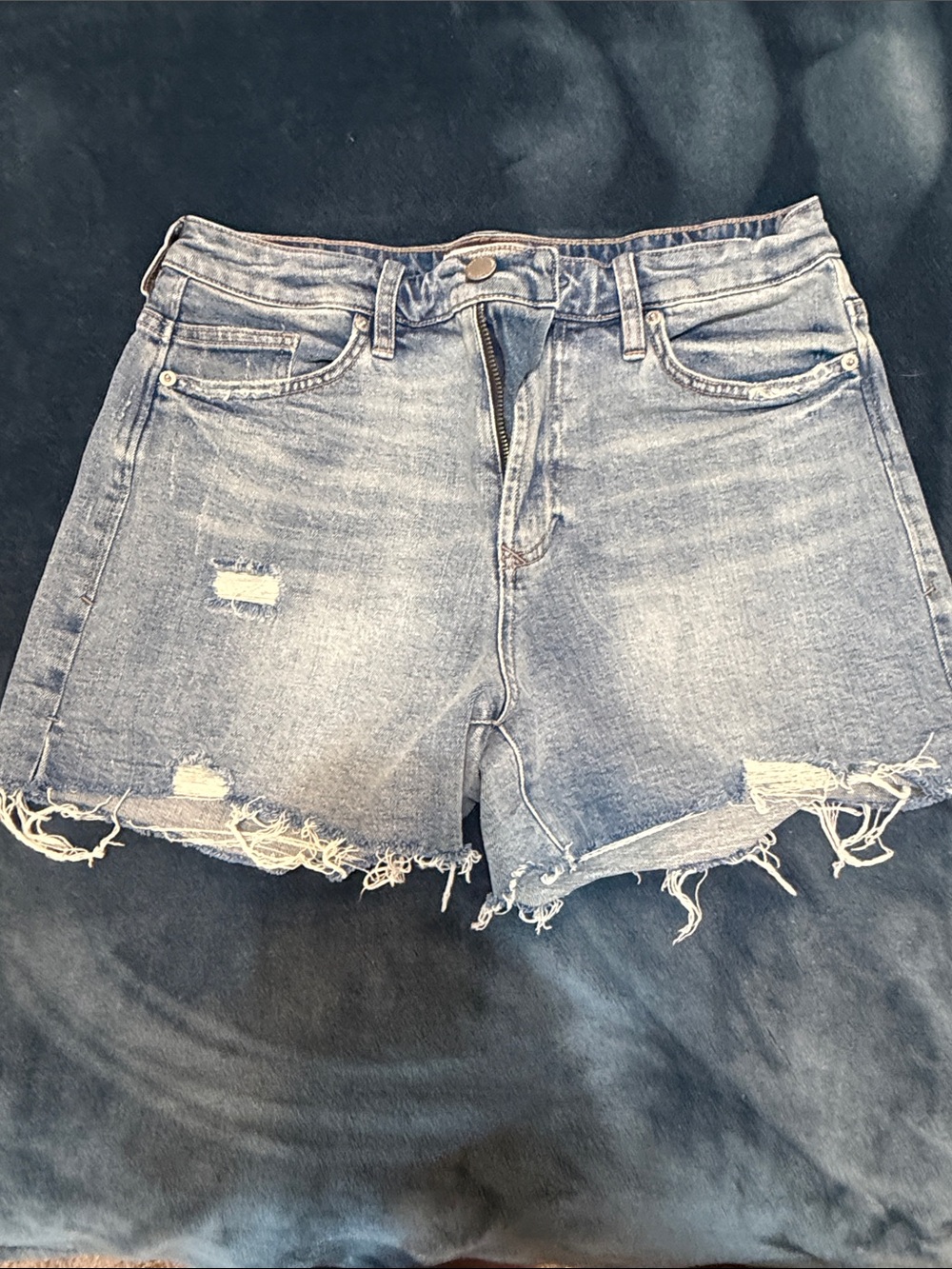 Dear John Faded Light Blue Distressed Denim Shorts